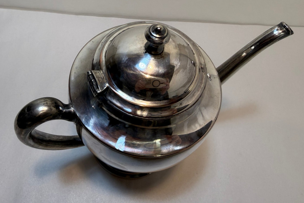 Vintage Silver On Copper Teapot Tea Kettle 8"
