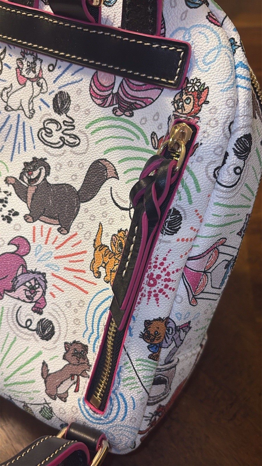 Disney Cats Sketch Dooney & Bourke Backpack White NWOT