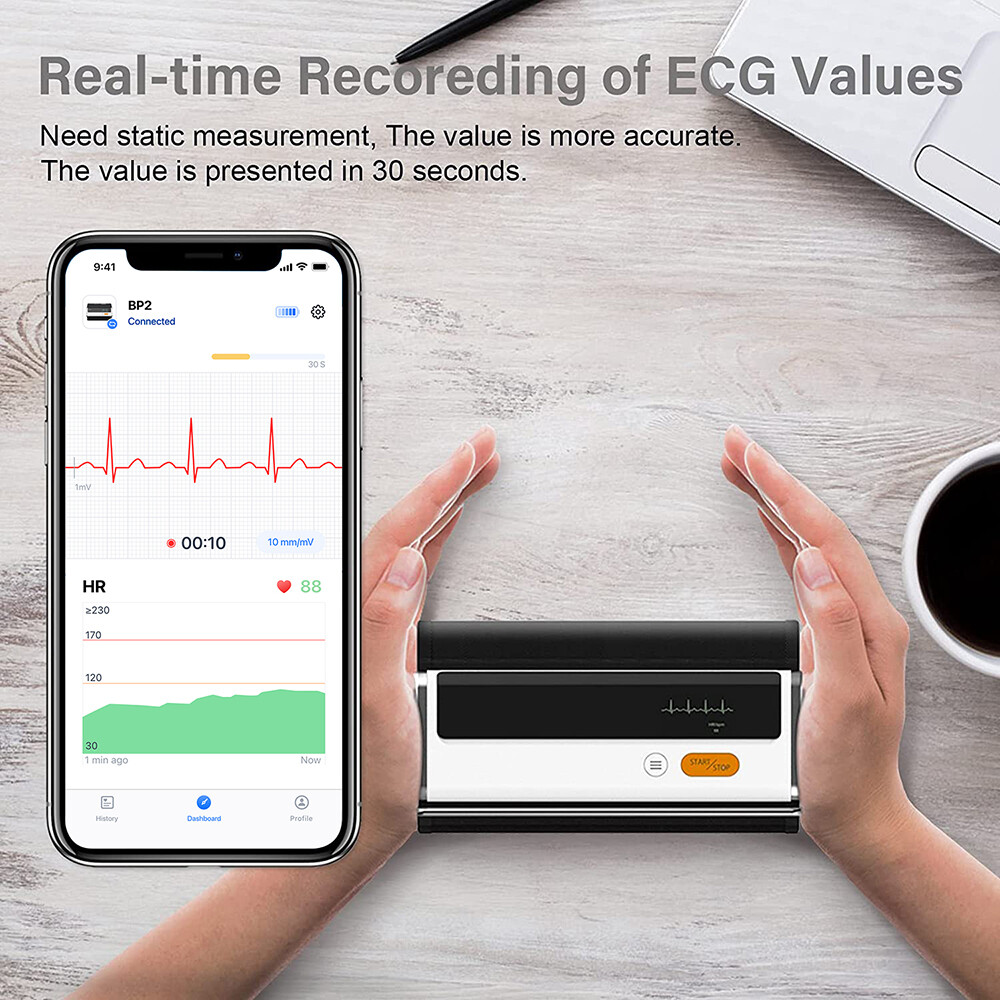 Wellue BP2 Blood Pressure Monitor with EKG Monitor AI-ECG Analysis, Refurbished
