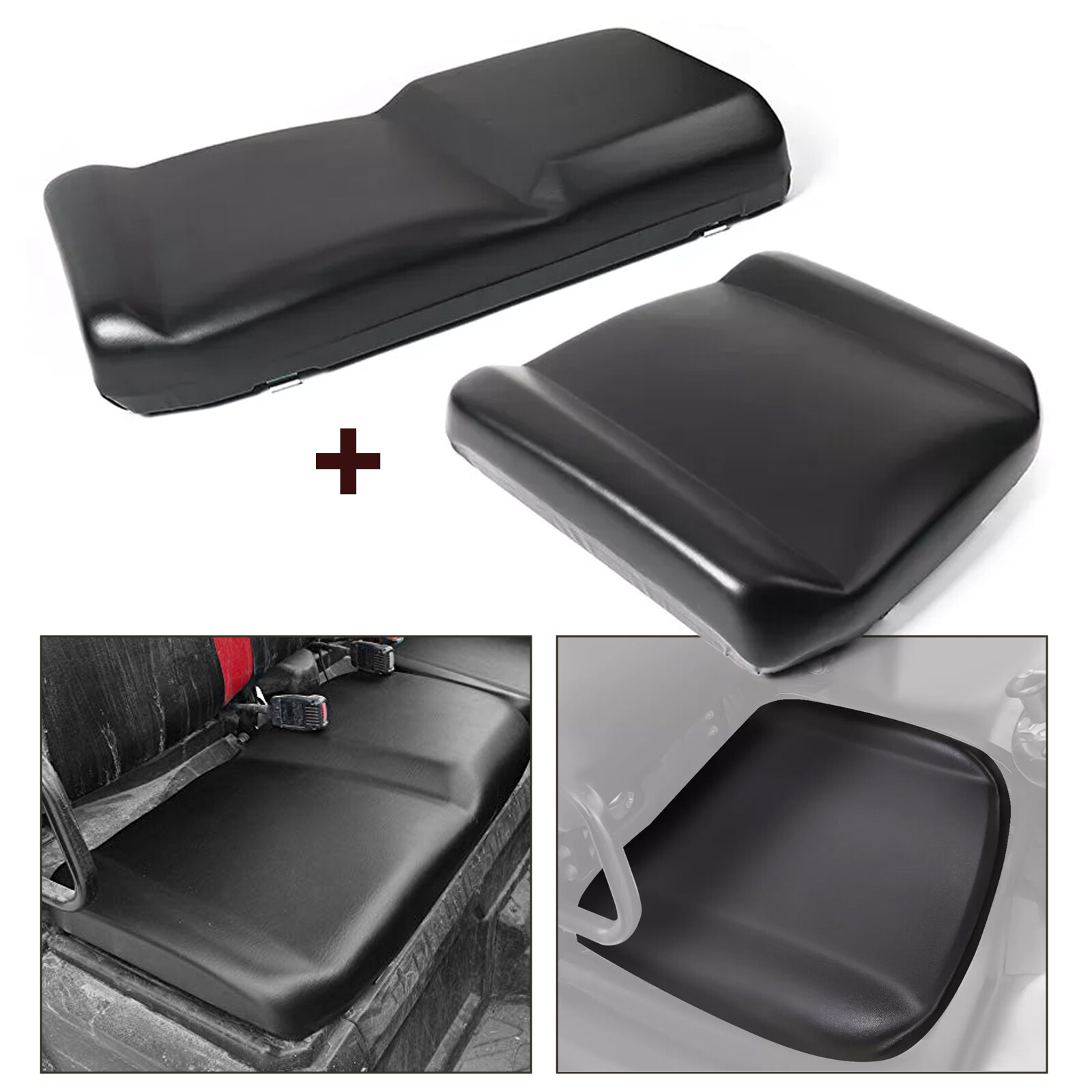 Black Driver & Passenger Side Seat Bottom For Polaris Ranger XP 900 1000 13-18