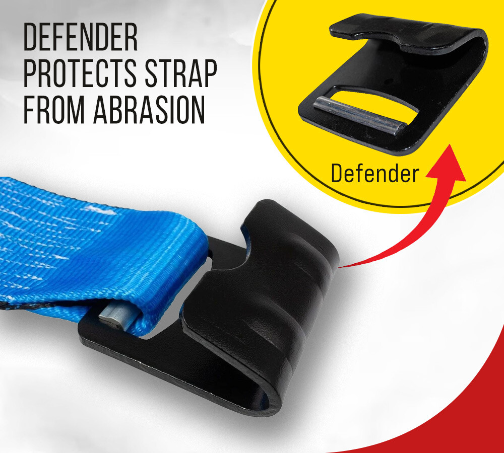 (4 Pack) 4" x 30' Winch Strap with Flat Hook - Blue