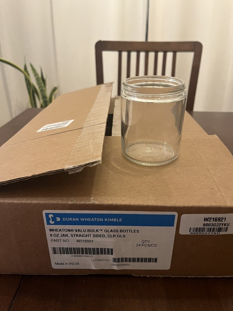 8 Oz. Straight Sided Glass Jars - 24 Pack