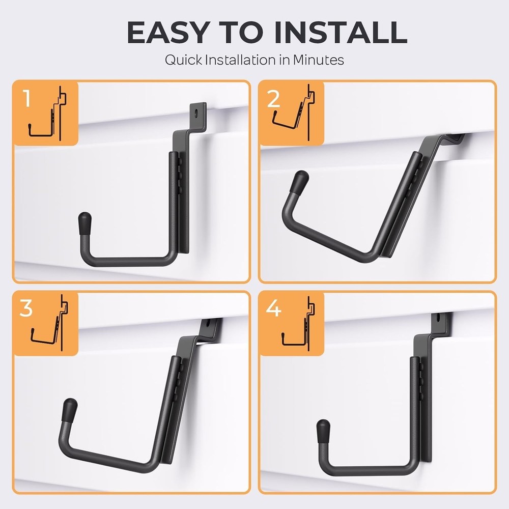 Versatile J-Shaped Slatwall Hooks - 25 Pack for Easy Installation & Maximum Load