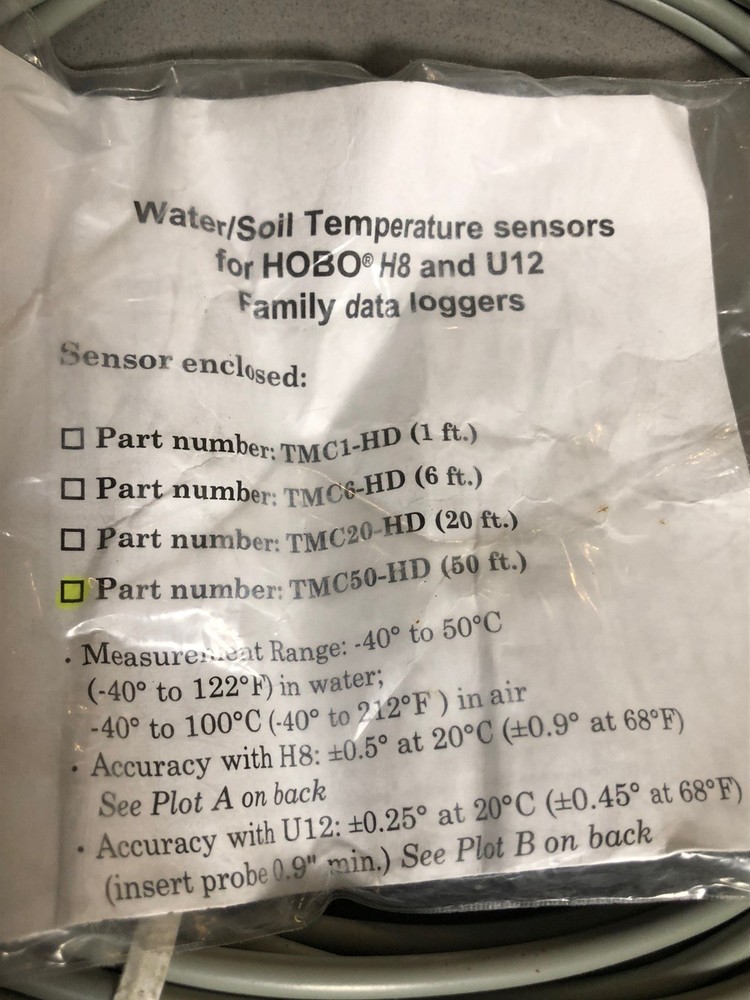 Onset TMC50-HD Series Temperature Sensor 50 Ft Length