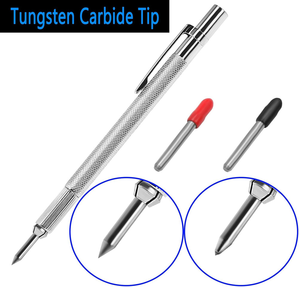 2 Pack Tungsten Carbide Scriber with Magnet, with Extra 20 Replacement Marking