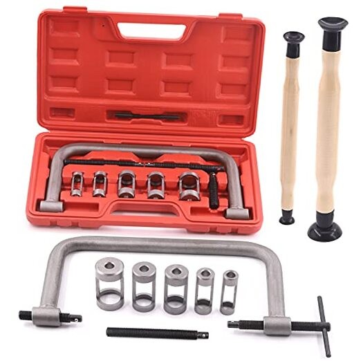 12Pcs Valve Spring Compressor with Valve Lapper Set Auto Compression C-Clamp
