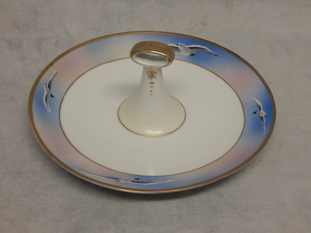 Nippon Porcelain Handled Small Tray Seagulls Pattern