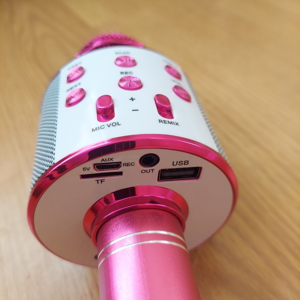 GabbaGoods Bluetooth Karaoke Microphone & Speaker Pink