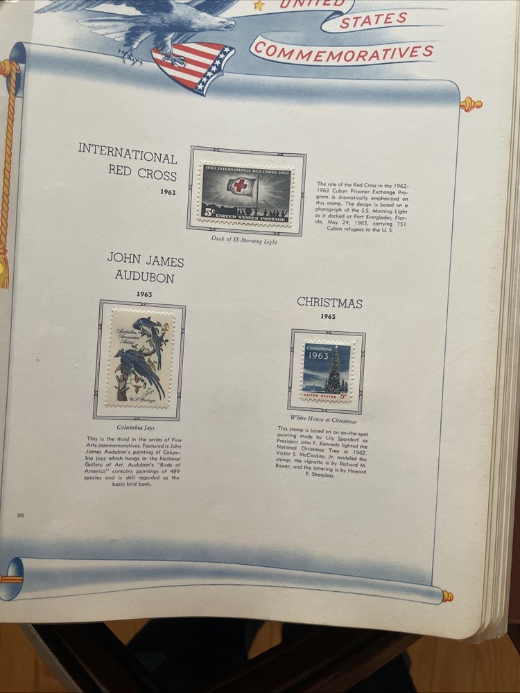 US Commemorative White Ace Album. 1959-1972. 400 Mostly Mint Stamps.