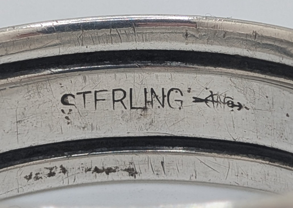 Vintage Webster Sterling Silver Napkin Ring "C" initial engraving, 8 grams