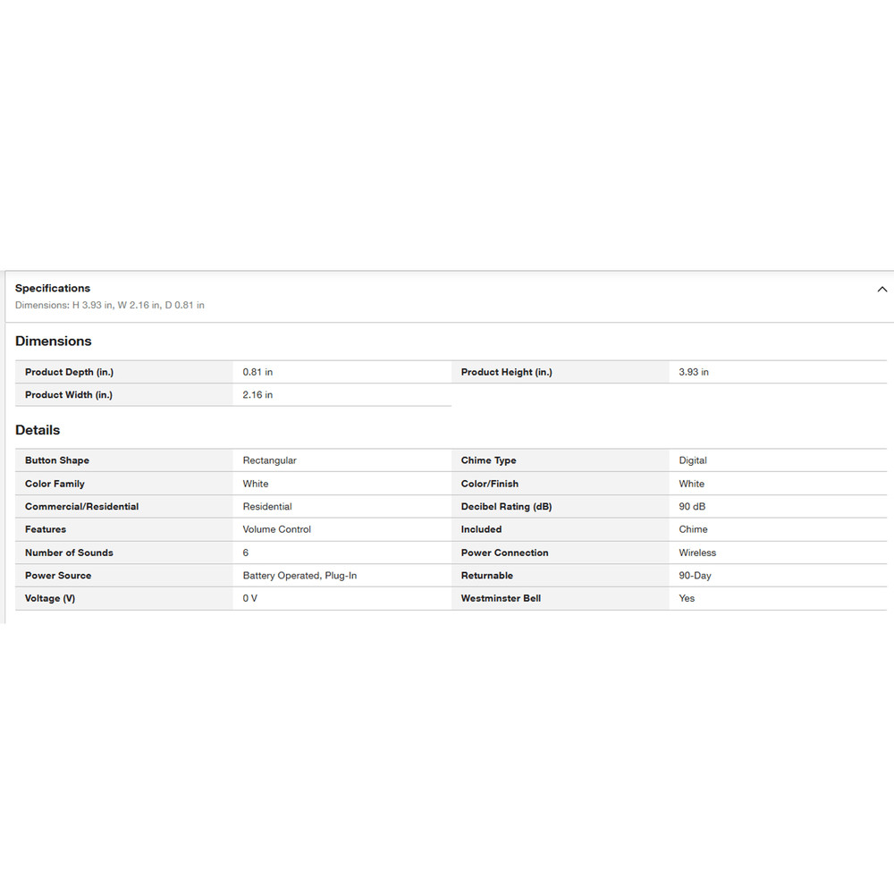 Hampton Bay Wireless Plug-In Door Bell LED Indicator with Wireless Push Button
