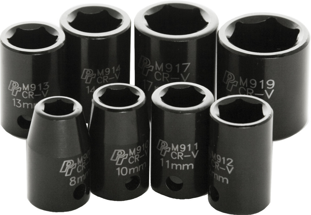 Performance Tool 3/8" Impact Socket Set M589DB Shallow Metric