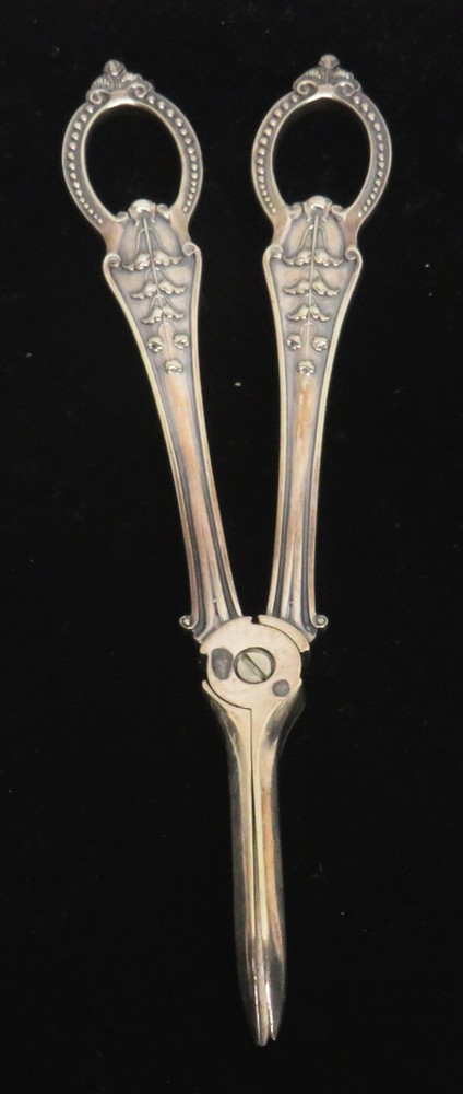 VICTORIAN ERA PLATED SILVER GRAPE SHEARS