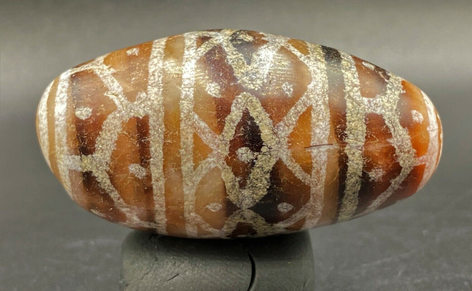 Old Ancient Antique Indo Tibetan Phum Dzi Tian Zhu Himalayan Amulet Agate Bead