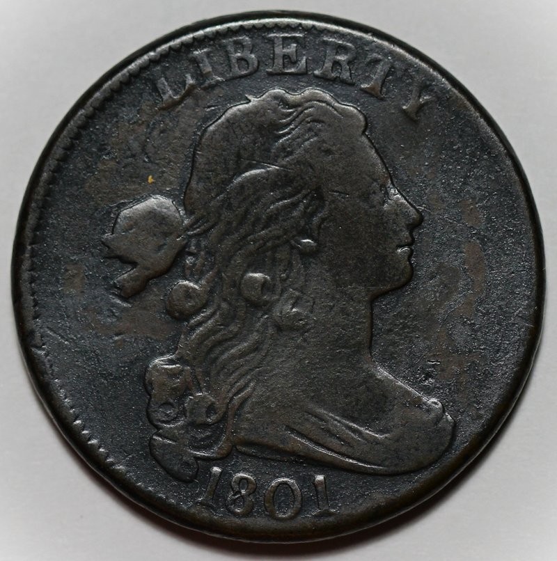 1801 Draped Bust Large Cent (S-224) - US 1c Copper Coin