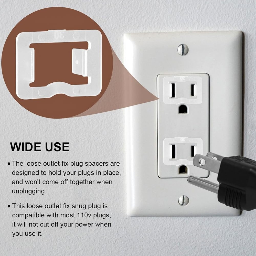 24 Pcs Loose Outlet Fix Plug, Wall Socket Fixer, Transparent Loose Socket Ins...