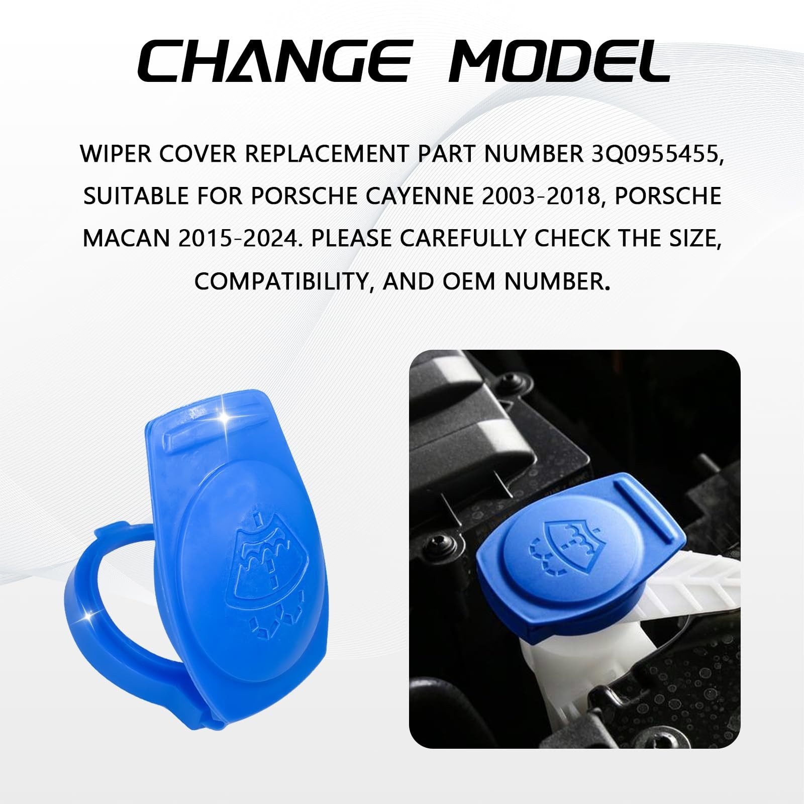 QKYS Windshield Washer Reservoir Caps, Tank Bottle Cap Cover 1PCS, blue