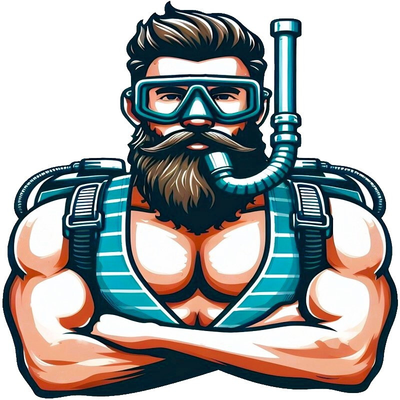 30 Custom Cool Scuba Guy Personalized Address Labels