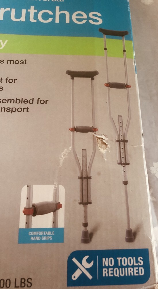 Universal Crutches 4’7-6’7 No Tools Needed ( Gray )