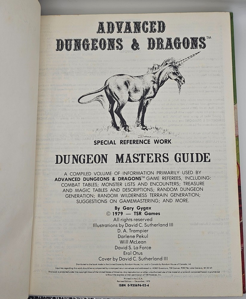 Dungeons & Dragons Advanced D&D Dungeon Master's Guide Revised Edition 1979