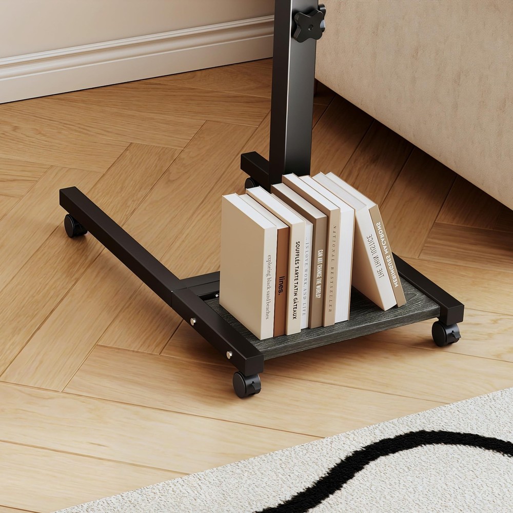 Overbed Table with Wheels Adjustable Height, Mobile Standing Stand Up Rolling...