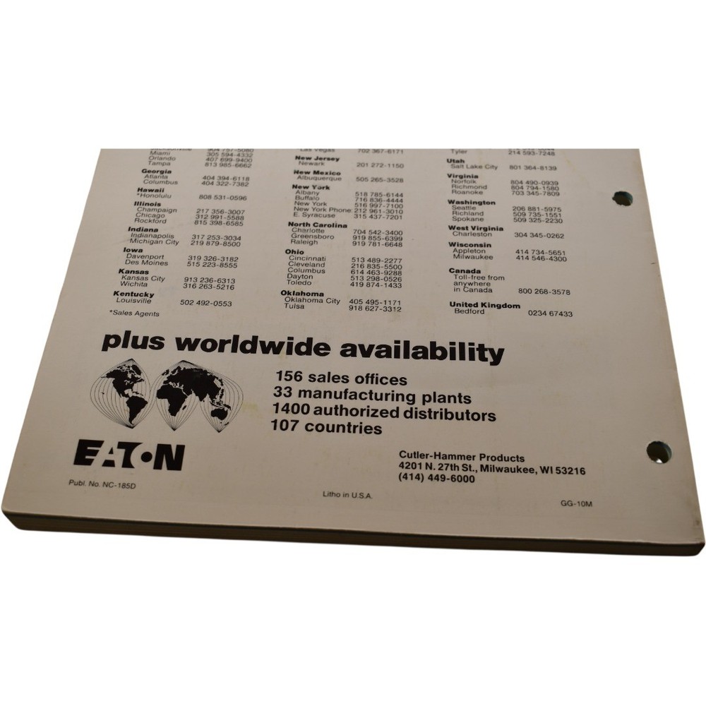 NEW Eaton NC-185D Micro PC Instruction Manual