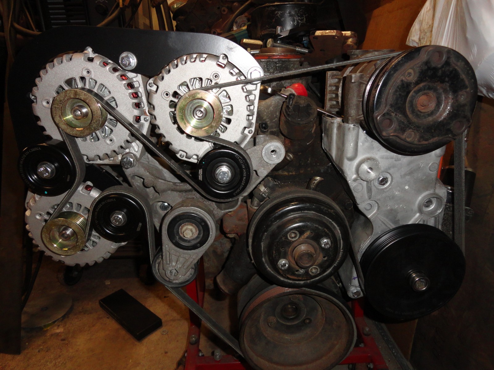 Triple Alternator Bracket Chevy/GM 5.7L 1996-2000 using ad244 case style alts