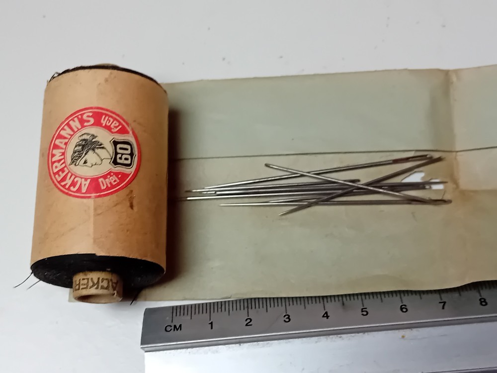Vintage German Soldier WW2 Needle assortment and cotton real