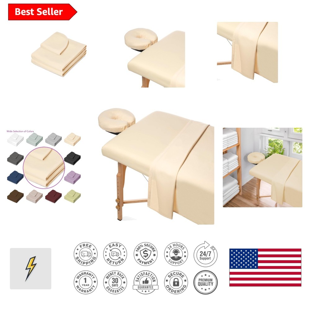 Soft & Wrinkle-Resistant Microfiber Massage Table Sheet Set - 3-Piece Essential