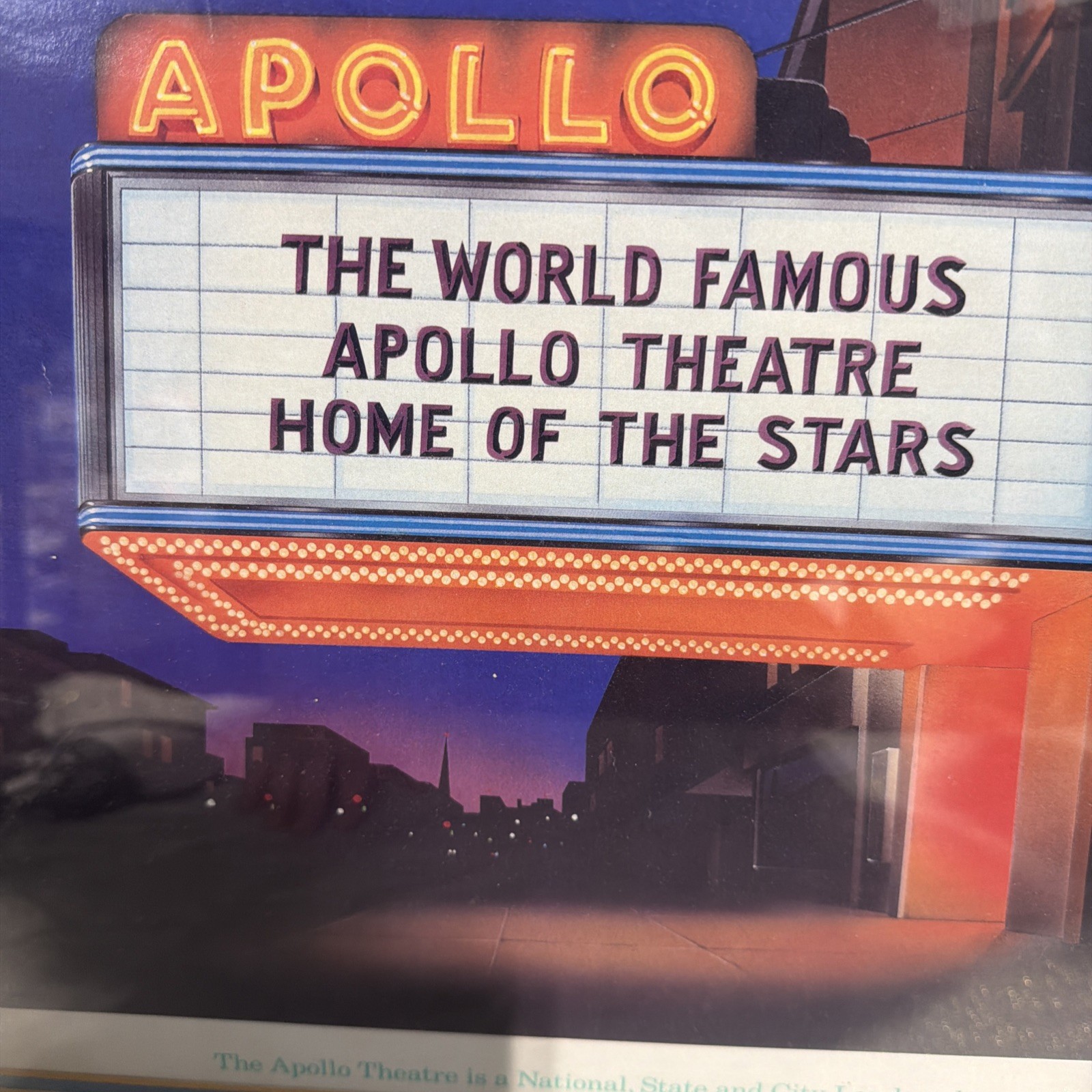 Vintage Framed 21,5x26’’ The Apollo Theatre Print Poster
