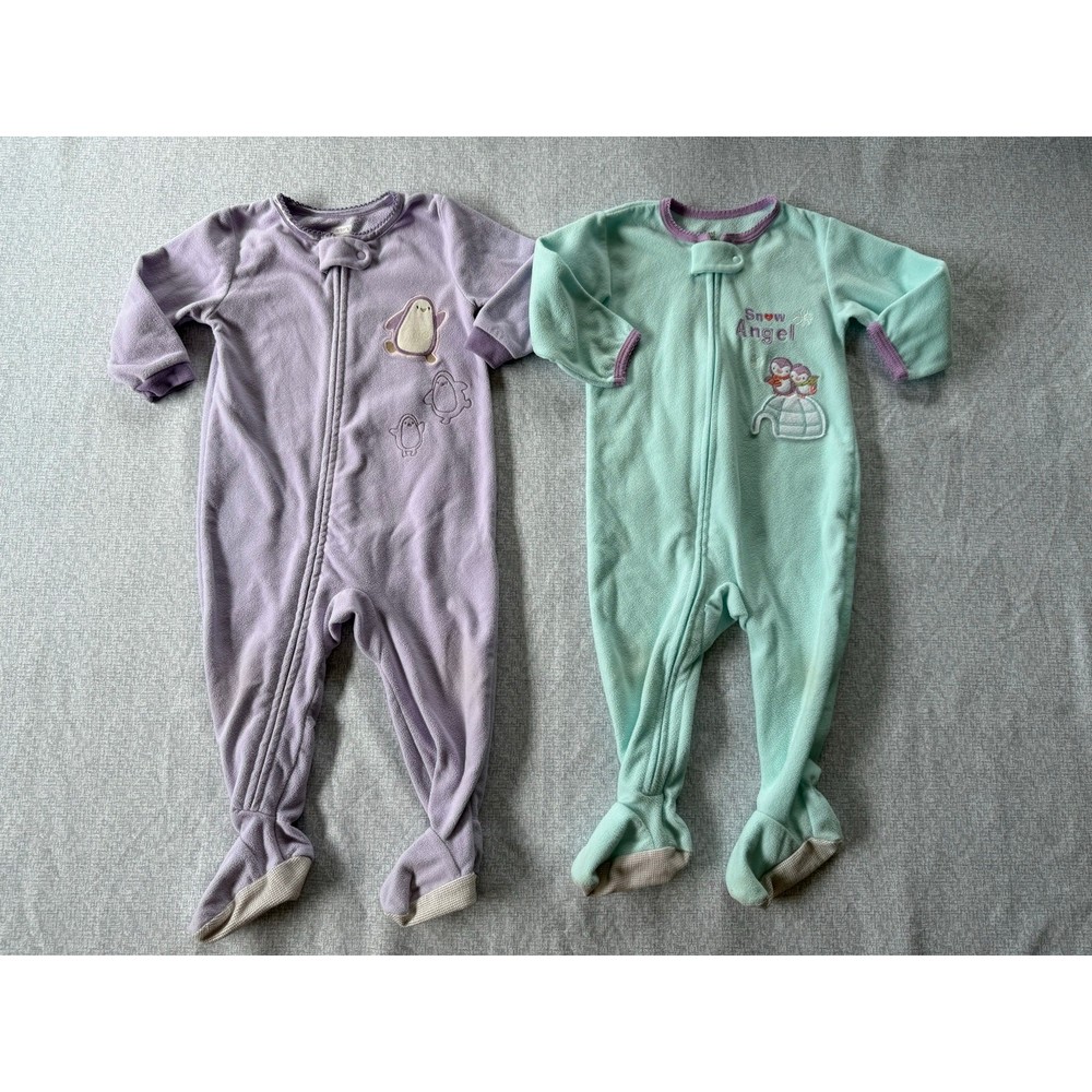 12 Month Fleece Footed Sleepers