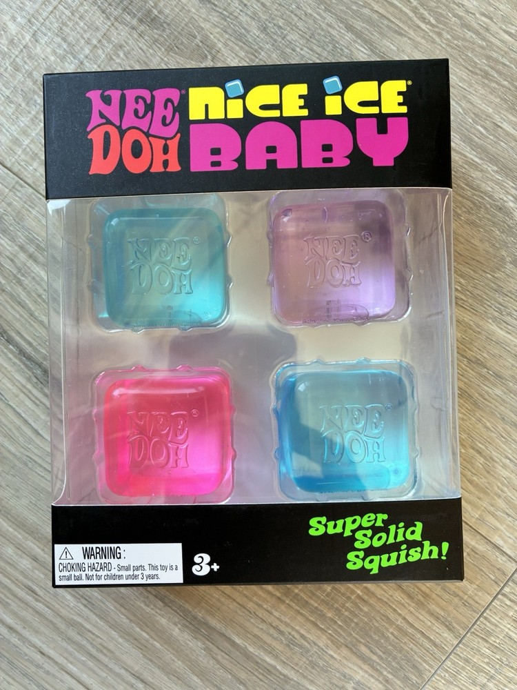 Needoh Nice Ice Baby Cube Super Solid Squish 4 Pack