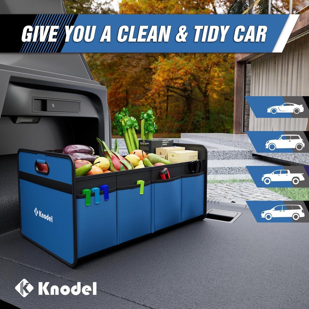 Foldable Car Trunk Organizer with Reinforced Handles Compact Storage Solution