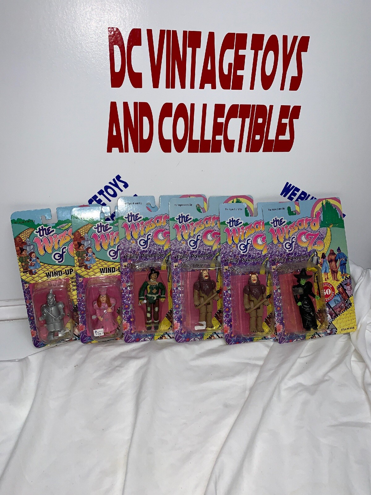 Wizard Of Oz Wind Up Walkers & Poseable Figure Lot Cowardly Lion 1988 - Sealed