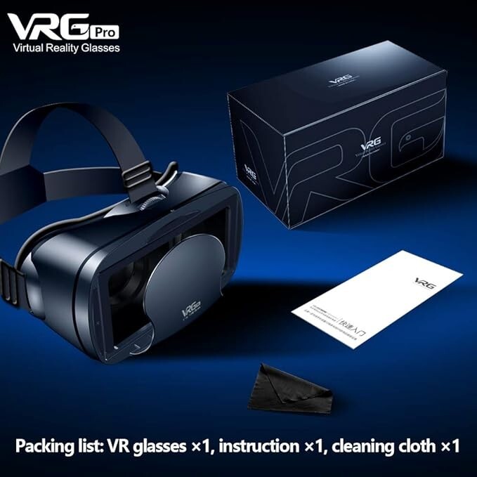 Universal VR Headset for iPhone & Android Phones - 3D Virtual Reality Glasses
