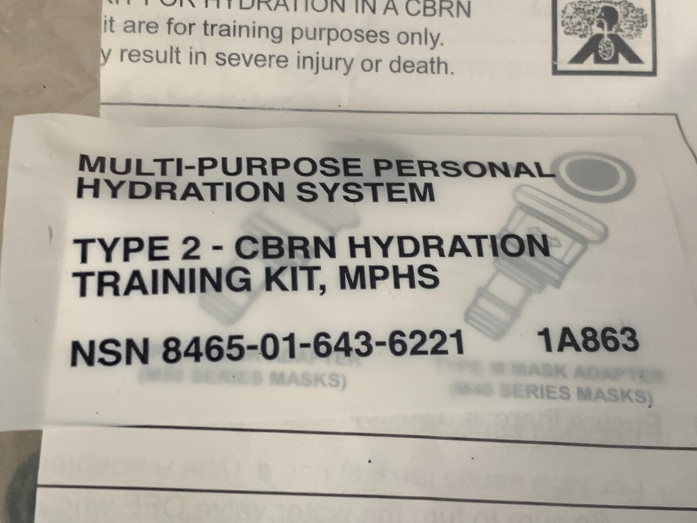 MOLLE CBRN Hydration Training Kit Type 2 USGI Military Camelbak Bite Nozzle New!