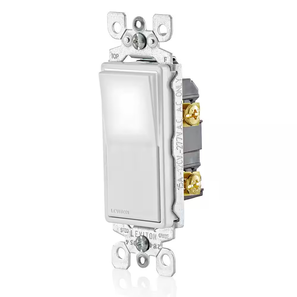 Leviton 15 Amp Decora LED Illuminated Light Wall Switch Single-Pole