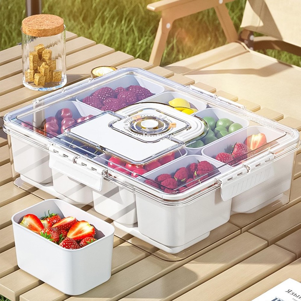 Snackle Box Container With Ice Pack，Chilled Serving Tray，Snackle Box With Ice...