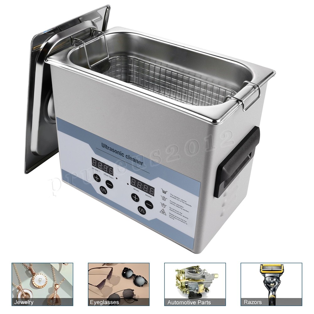 3.2L Ultrasonic Cleaner Machine with Cleaning Basket & Digital Display 120W