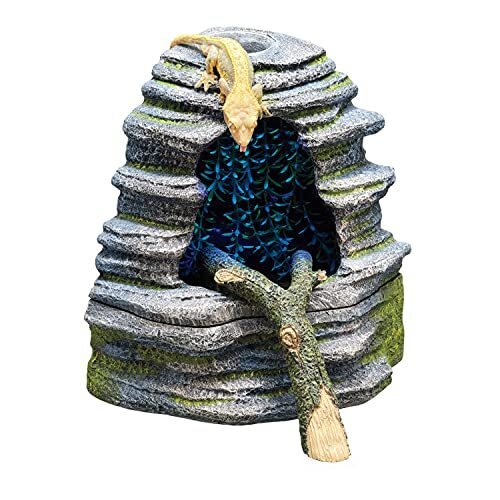 Zilla Spring Cave D?cor with Blue LED, Rain Chamber, One Size, ECOM