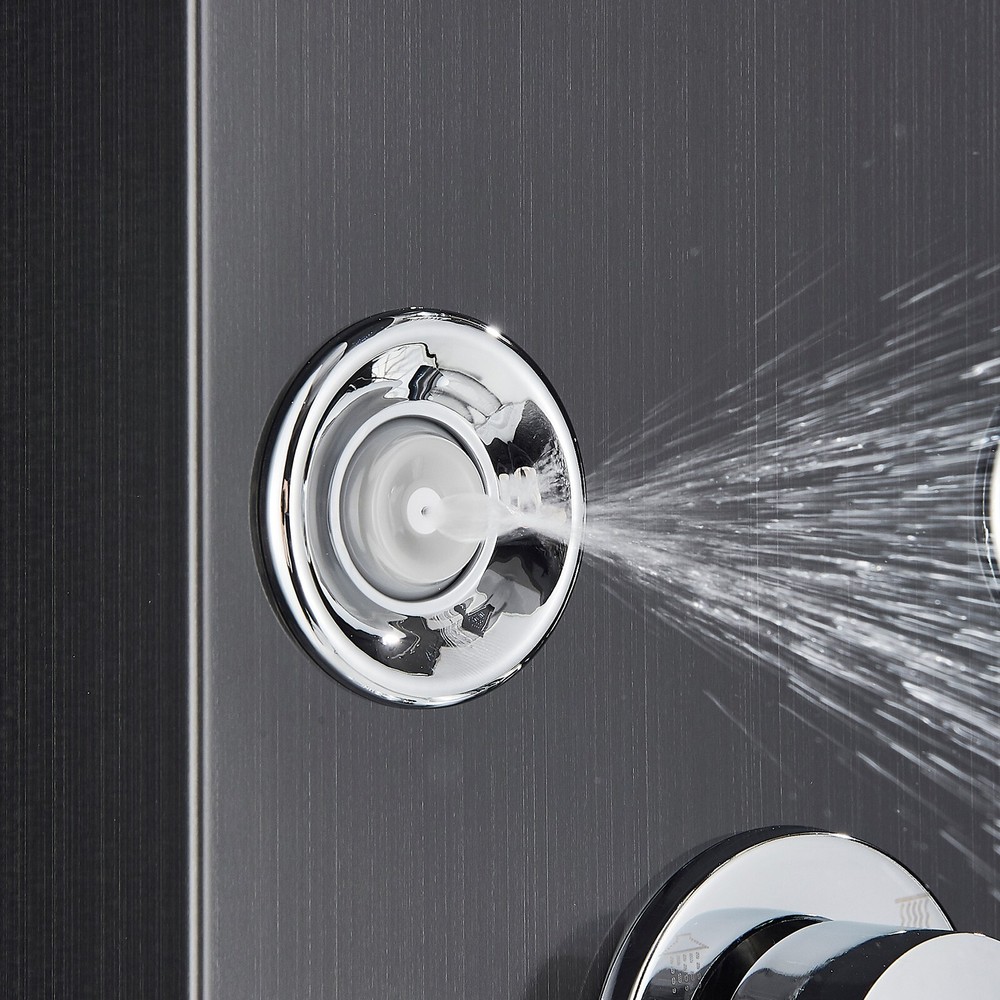 Stainless Steel LED Shower Panel Tower System Rainfall Waterfall Shower Head