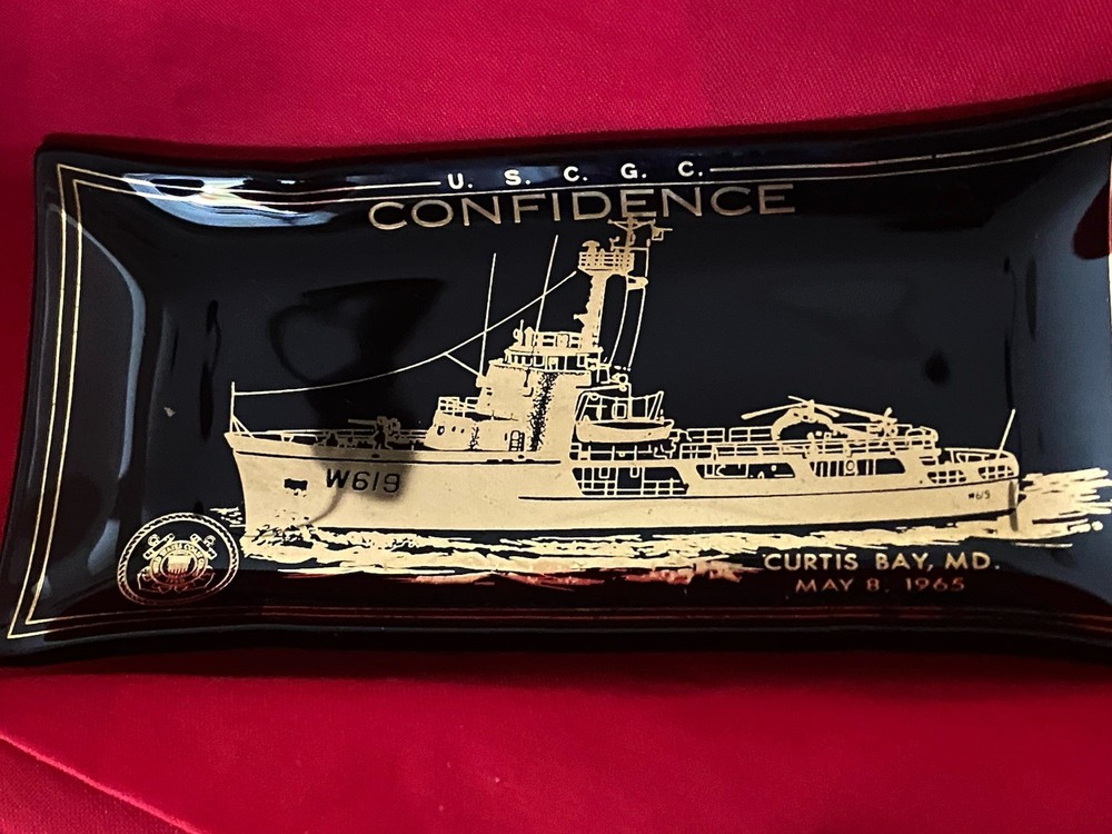 US Coast Guard Cutter Confidence Glass Ash Tray