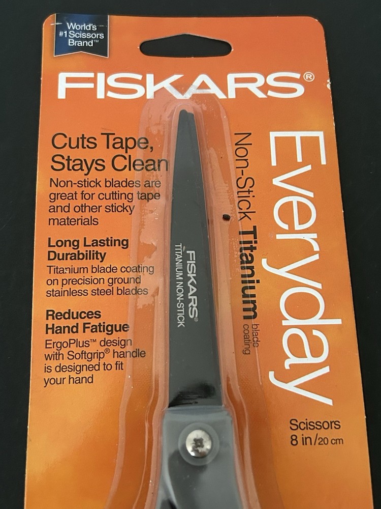 NEW Fiskars Softgrip Titanium Non-Stick Scissors 8"-
