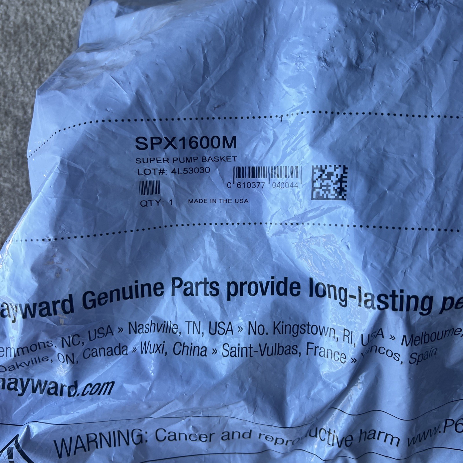 Hayward OEM SPX1600M Super Pump Replacement Basket Strainer Swimming Pool Pump