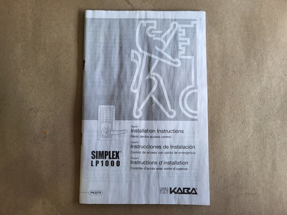 KABA Simplex Exit Trim Pushbutton Lock LLP1020S-26D-41