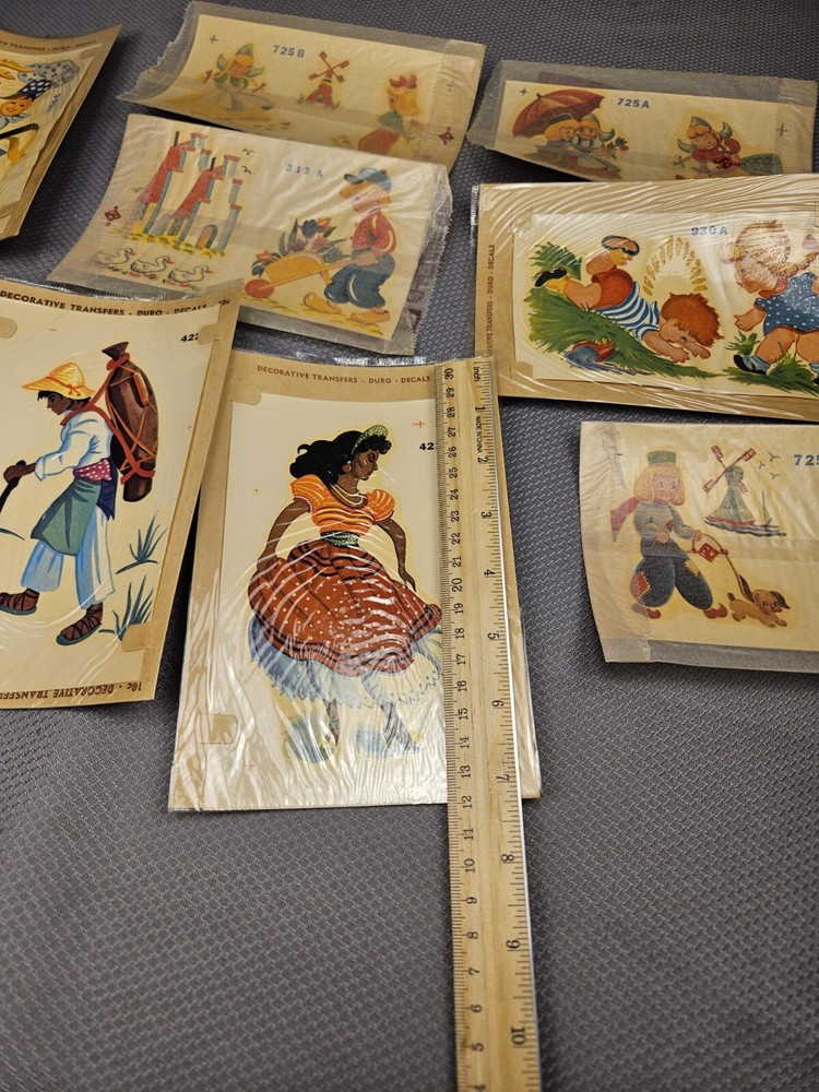 9 vtg duro Decorative Transfers #3