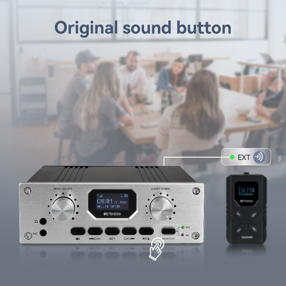 Retekess TT119 FM Multi-channel Transmitter Wireless Long Distance Translation