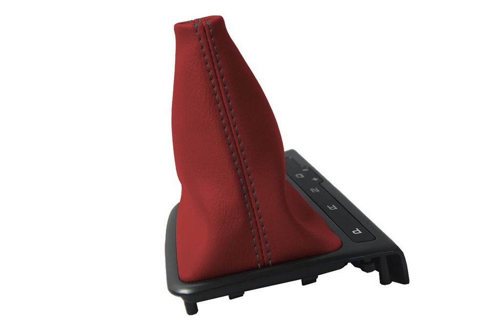 Automatic Shift Boot Cover Leather for Kia Optima 2011-2015 Red Black Stitch