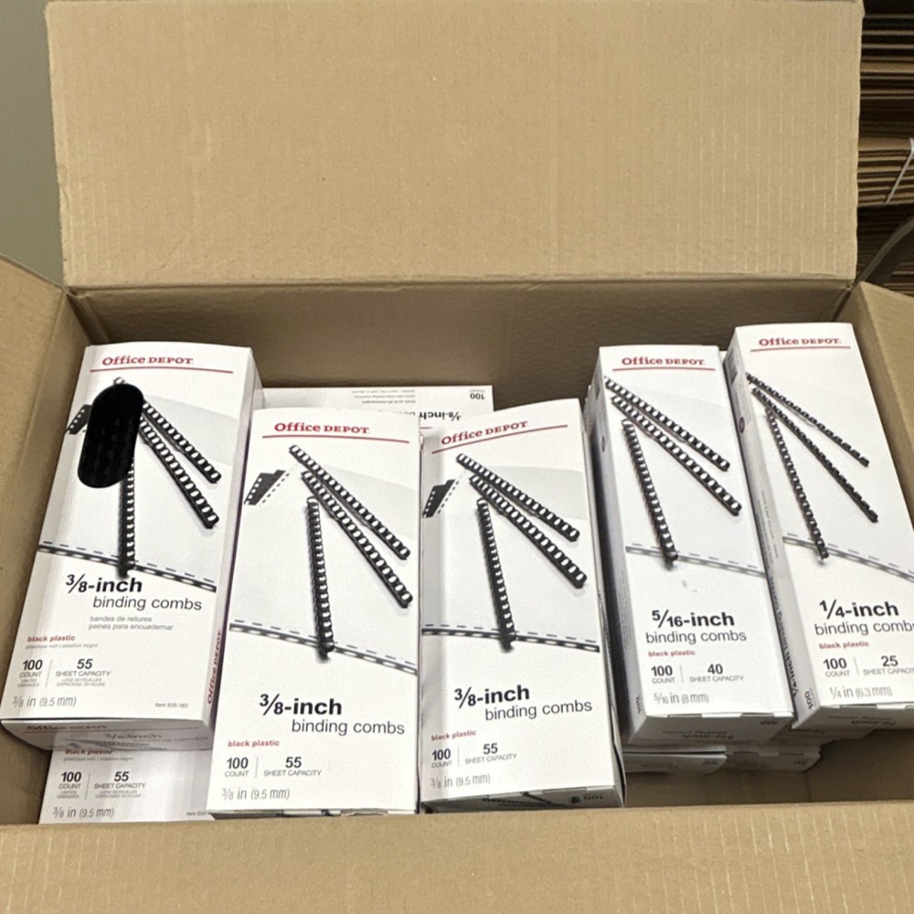 Fellowes & Office Depot Plastic Binding Combs Assorted Sizes LOT or per unit