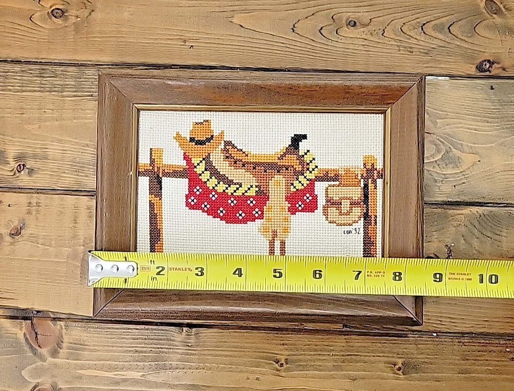 Small Vintage Needlepoint Western/Saddle Theme - Framed 1992